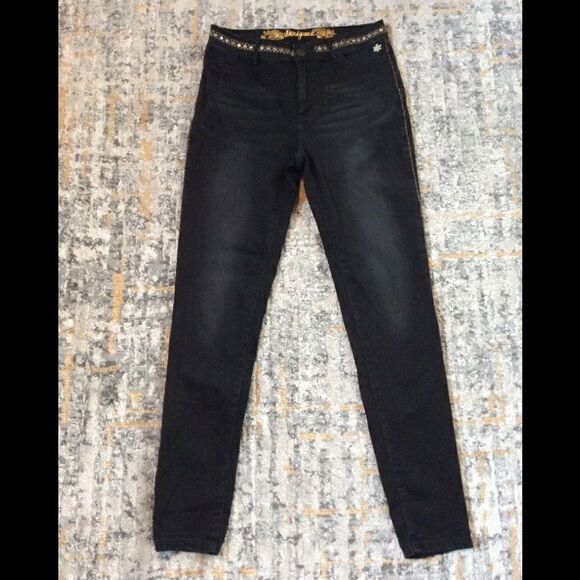 DESIGUAL EXOTIC DISTRESSED JEANS! EUC! SZ EURO 32 - Picture 2 of 12